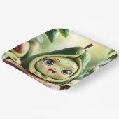 Fantasy Niedlich Avocado Smile Eyes Pappteller (Gewinkelt)