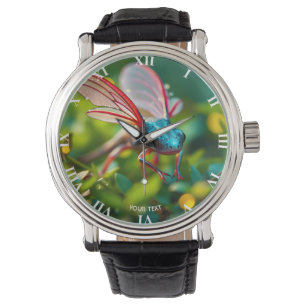 Fantasy Niedlich Axolotl mit Flügeln Armbanduhr