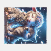 Fantasy Niedlich Babies Sheep Wolf Fleecedecke (Vorderseite (Horizontal))