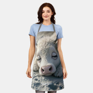 Fantasy Niedlich Baby Cow Schlafen Schürze