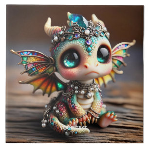 Fantasy Niedlich Baby Dragon Glass Fliese