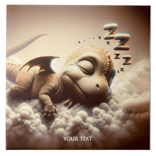 Fantasy Niedlich Baby Dragon Sleeping Fliese