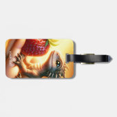 Fantasy Niedlich Baby Dragon Strawberry Gepäckanhänger (Rückseite horizontal)