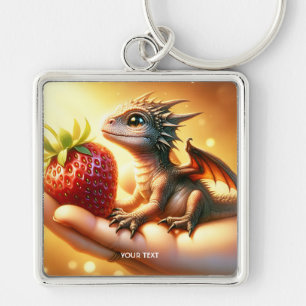 Fantasy Niedlich Baby Dragon Strawberry Schlüsselanhänger