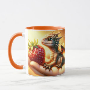 Fantasy Niedlich Baby Dragon Strawberry Tasse