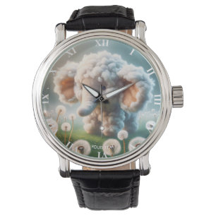 Fantasy Niedlich Baby Elephant Blume Armbanduhr