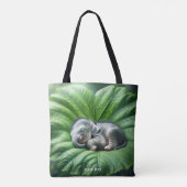 Fantasy Niedlich Baby Elephant Leaf Tasche (Rückseite)