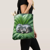 Fantasy Niedlich Baby Elephant Leaf Tasche (Von Nahem)
