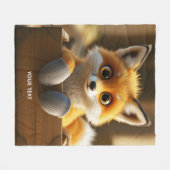 Fantasy Niedlich Baby Fox Box Fleecedecke (Vorderseite (Horizontal))