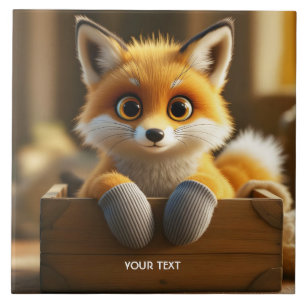 Fantasy Niedlich Baby Fox Box Fliese