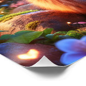 Fantasy Niedlich Baby Fox Brille Poster (Ecke)