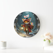 Fantasy Niedlich Baby Fox Mouse Große Wanduhr (Zuhause)