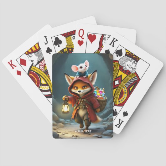Fantasy Niedlich Baby Fox Mouse Spielkarten (Rückseite)
