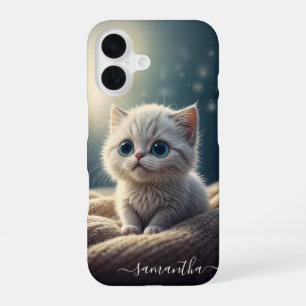 Fantasy Niedlich Baby Kitty Cat Lover's Personalis iPhone 16 Hülle