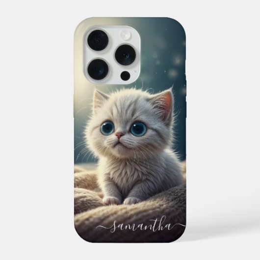 Fantasy Niedlich Baby Kitty Cat Lover's Personalis iPhone Hülle (Rückseite)