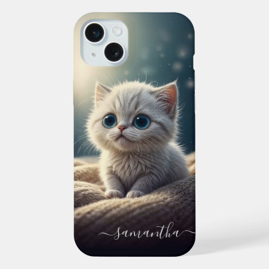Fantasy Niedlich Baby Kitty Cat Lover's Personalis iPhone Hülle (Rückseite)