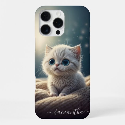 Fantasy Niedlich Baby Kitty Cat Lover's Personalis iPhone Hülle (Rückseite)