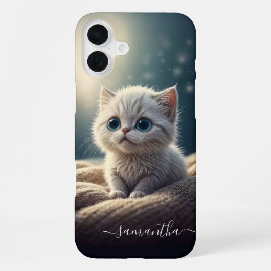 Fantasy Niedlich Baby Kitty Cat Lover's Personalis iPhone Hülle (Rückseite)