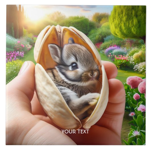 Fantasy Niedlich Baby Rabbit Garden Fliese (Vorderseite)