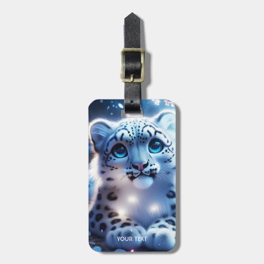 Fantasy Niedlich Baby Snow Leopard Gepäckanhänger (Vorderseite vertikal)