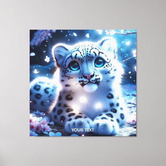 Fantasy Niedlich Baby Snow Leopard Leinwanddruck (Vorderseite)