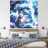 Fantasy Niedlich Baby Snow Leopard Leinwanddruck (Insitu (Schlafzimmer))