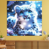 Fantasy Niedlich Baby Snow Leopard Leinwanddruck (Insitu (Wohnzimmer))