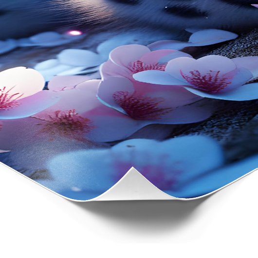 Fantasy Niedlich Baby Snow Leopard Poster (Ecke)