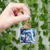 Fantasy Niedlich Baby Snow Leopard Schlüsselanhänger (Hand)