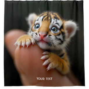 Fantasy Niedlich Baby Tiger Finger Duschvorhang