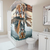 Fantasy Niedlich Baby Tiger Puddle Duschvorhang (Beispiel)