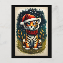 Fantasy Niedlich Baby Tiger Weihnachten