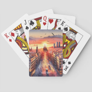 Fantasy Niedlich Barcelona Sunset View Spielkarten