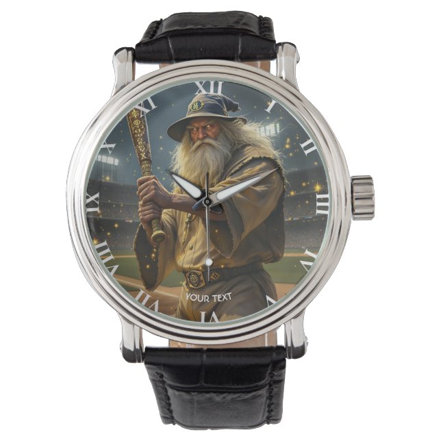 Fantasy Niedlich Baseball Wizard Bat Armbanduhr (Vorderseite)