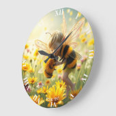 Fantasy Niedlich Bee Blume Kiss Große Wanduhr (Winkel)
