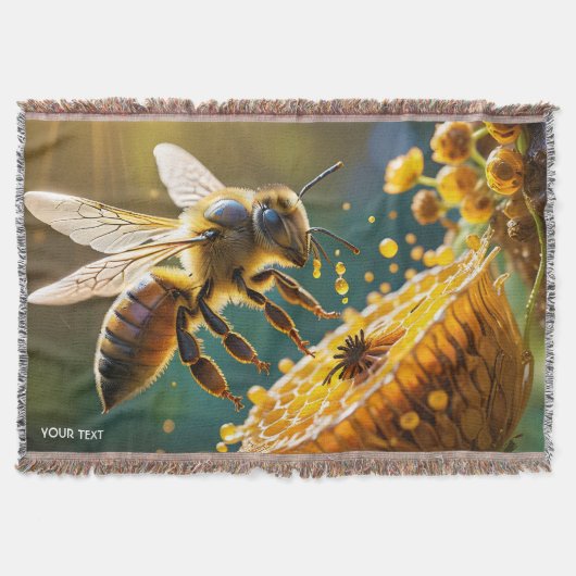 Fantasy Niedlich Bee Blume Sun Decke (Vorderseite)