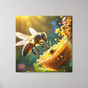 Fantasy Niedlich Bee Blume Sun Leinwanddruck