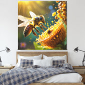 Fantasy Niedlich Bee Blume Sun Leinwanddruck (Insitu (Schlafzimmer))