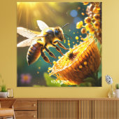 Fantasy Niedlich Bee Blume Sun Leinwanddruck (Insitu (Wohnzimmer))