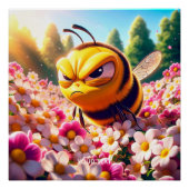 Fantasy Niedlich Bee Blume Sun Poster (Vorderseite)