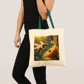 Fantasy Niedlich Bee Blume Sun Tragetasche (Vorderseite (Produkt))