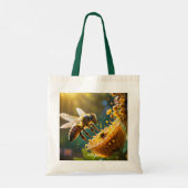 Fantasy Niedlich Bee Blume Sun Tragetasche (Rückseite)