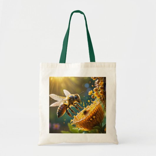 Fantasy Niedlich Bee Blume Sun Tragetasche (Vorne)