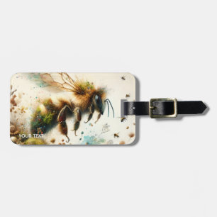 Fantasy Niedlich Bee Watercolor Blume Gepäckanhänger