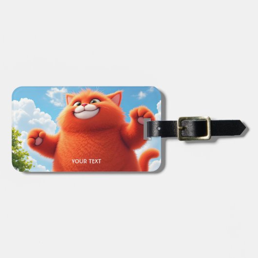 Fantasy Niedlich Big Orange Cat Gepäckanhänger (Vorderseite horizontal)