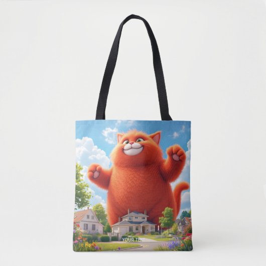 Fantasy Niedlich Big Orange Cat Tasche (Vorderseite)