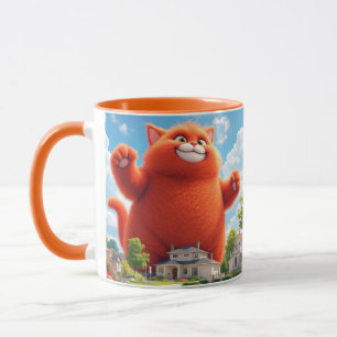 Fantasy Niedlich Big Orange Cat Tasse