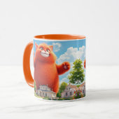 Fantasy Niedlich Big Orange Cat Tasse (Vorderseite Links)