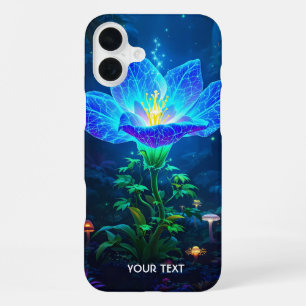 Fantasy Niedlich Biolumineszenz Blaue Blume iPhone 16 Plus Hülle