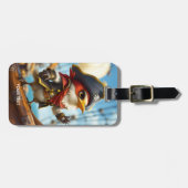 Fantasy Niedlich Bird Captain Pirate Gepäckanhänger (Vorderseite horizontal)